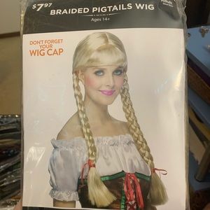 Braided Pigtails Wig Blonde
